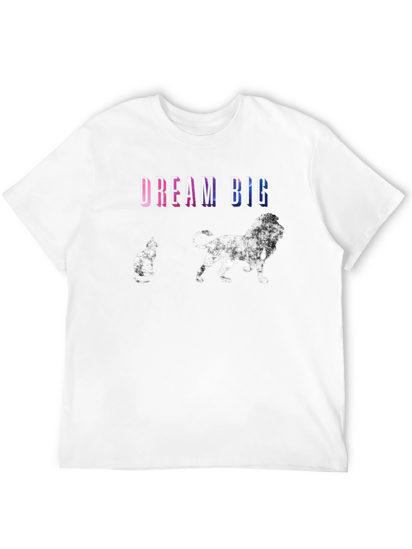 Dream Big T-Shirt: Cat & Lion Graphic Tee