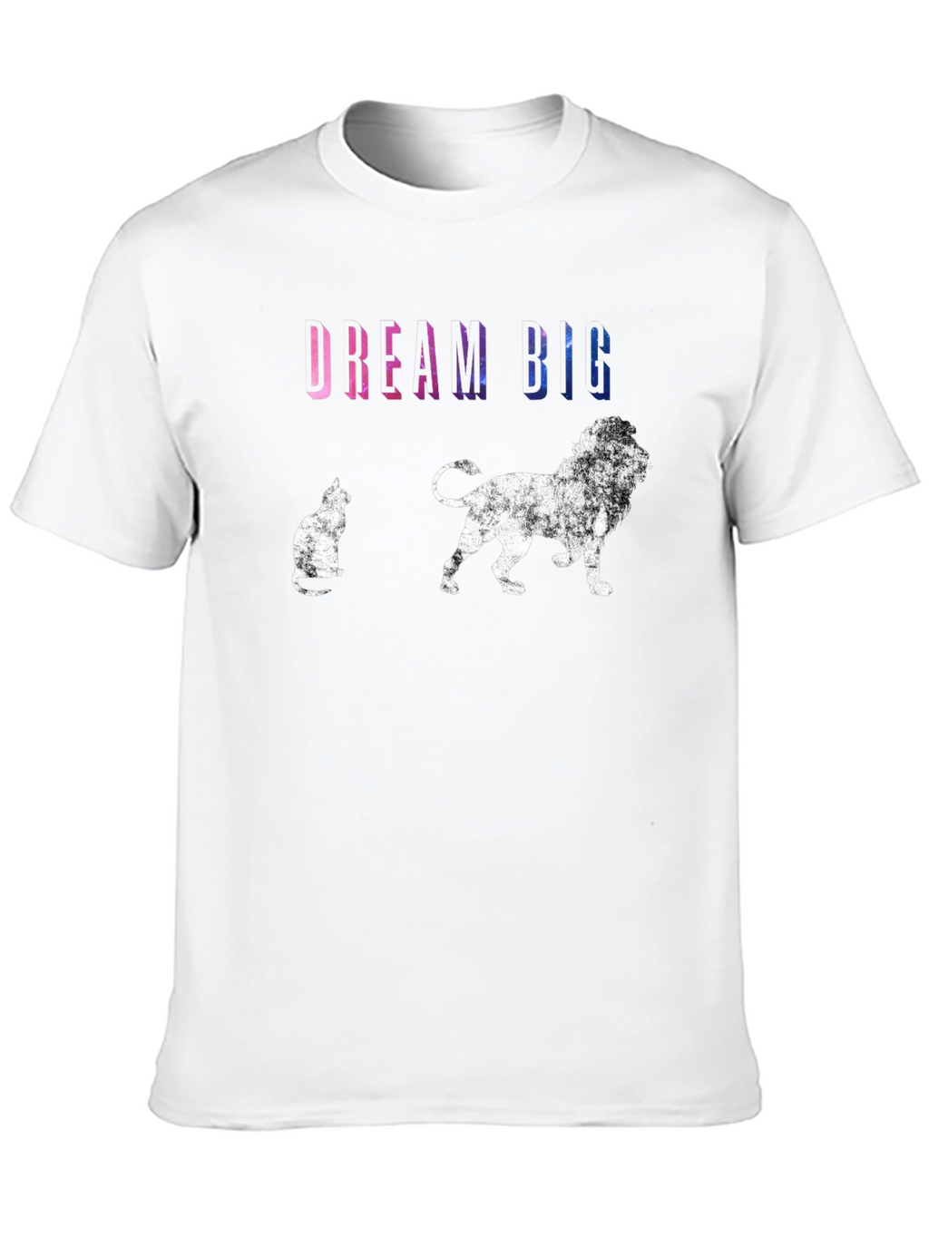 Dream Big T-Shirt: Cat & Lion Graphic Tee
