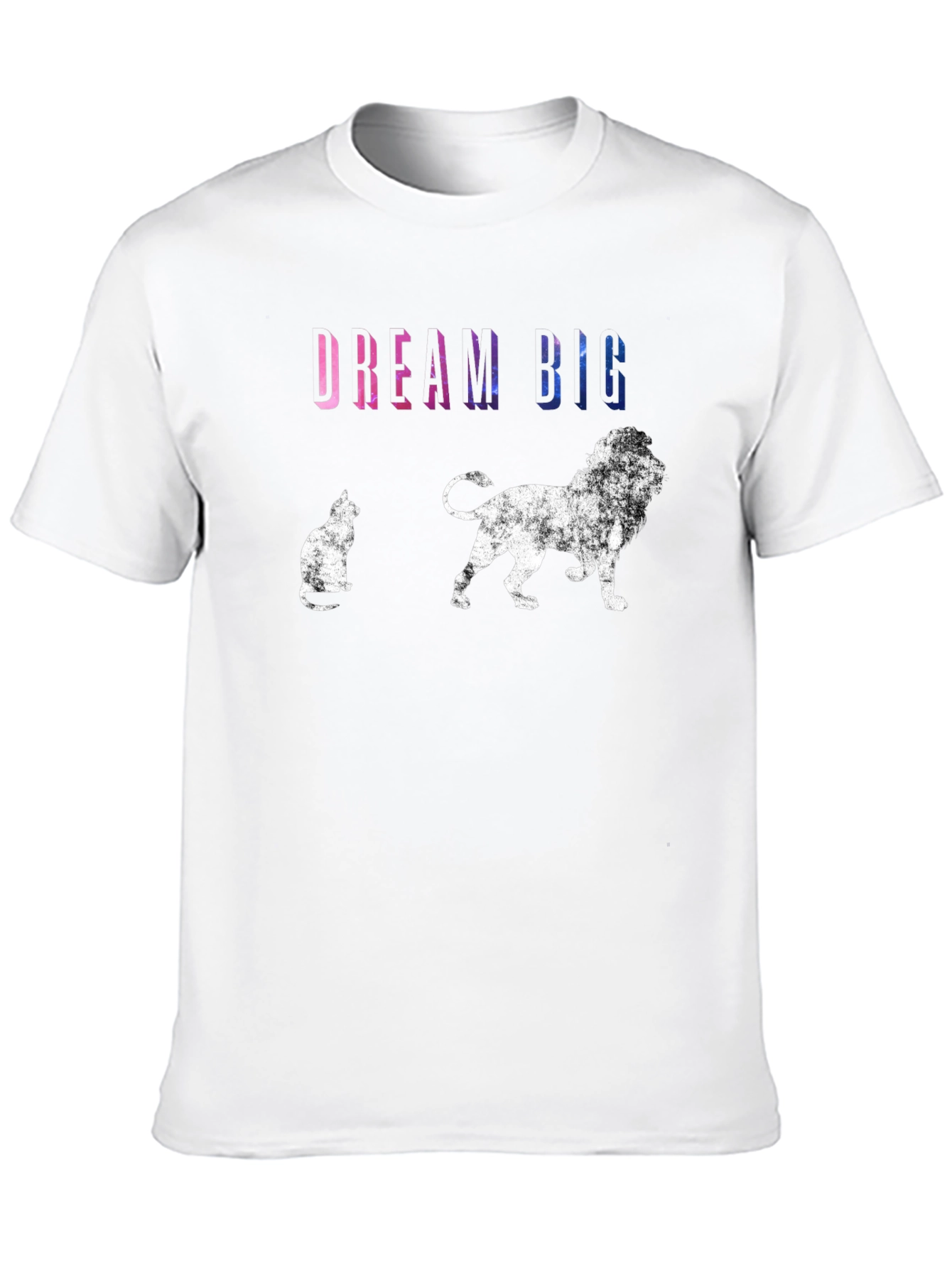 Dream Big T-Shirt: Cat & Lion Graphic Tee