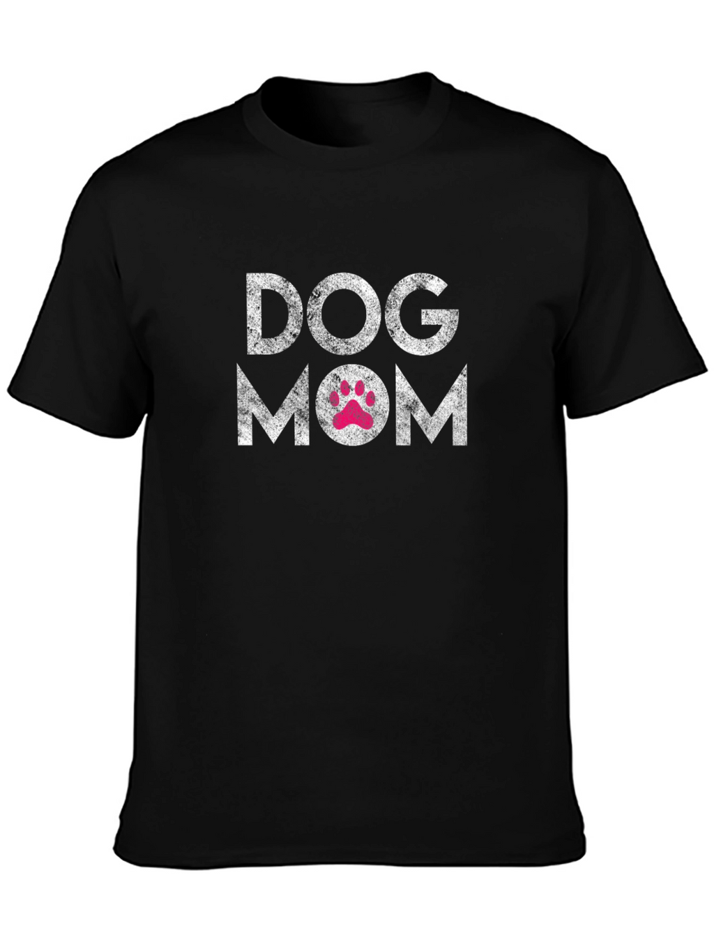 Dog Mom Graphic Tee - Black Cotton Blend Shirt