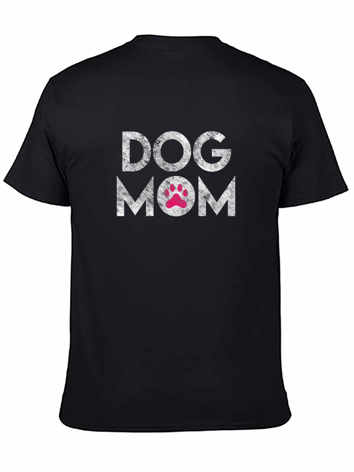 Dog Mom Graphic Tee - Black Cotton Blend Shirt