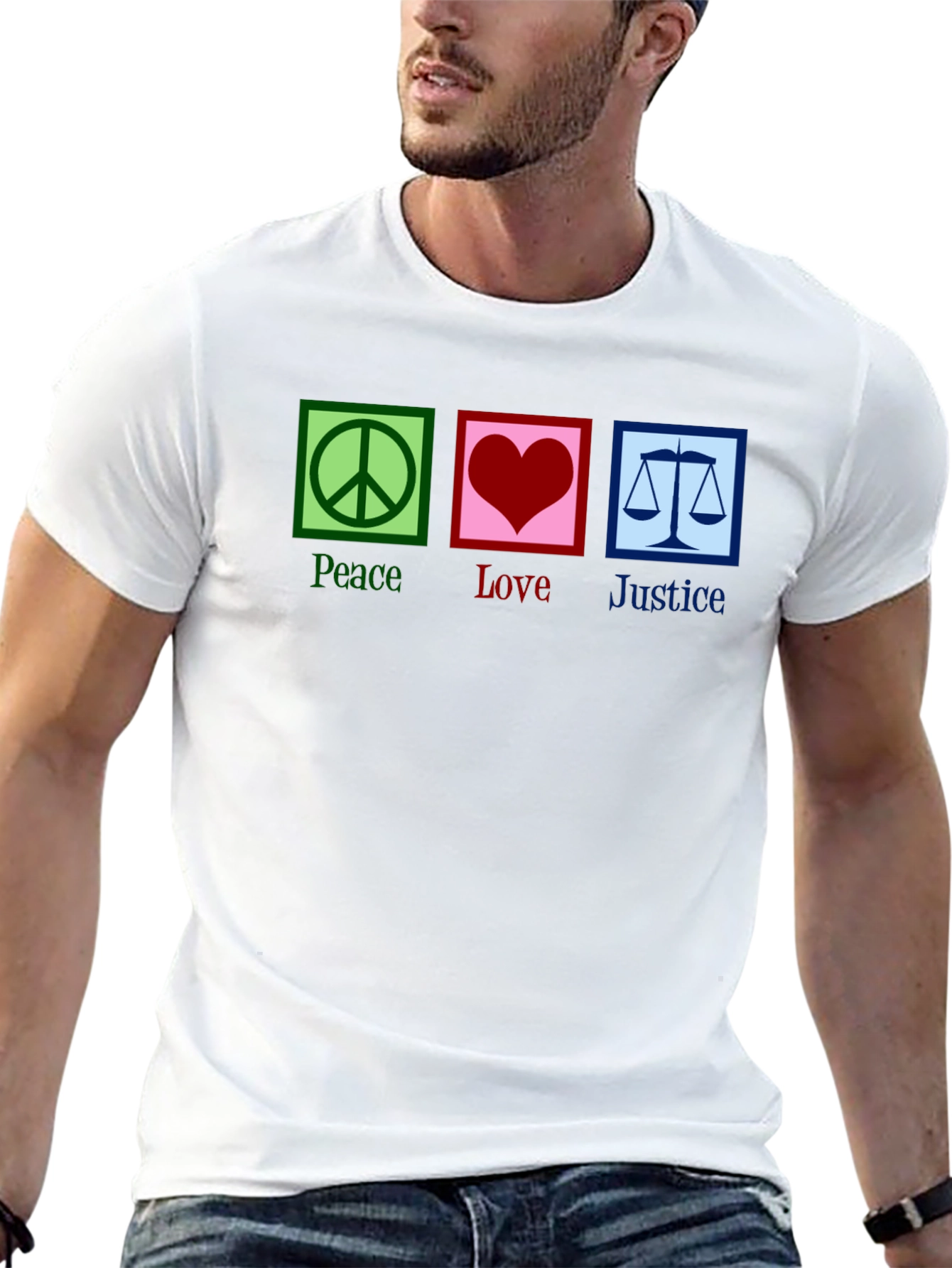 Peace Love Justice Graphic T-Shirt