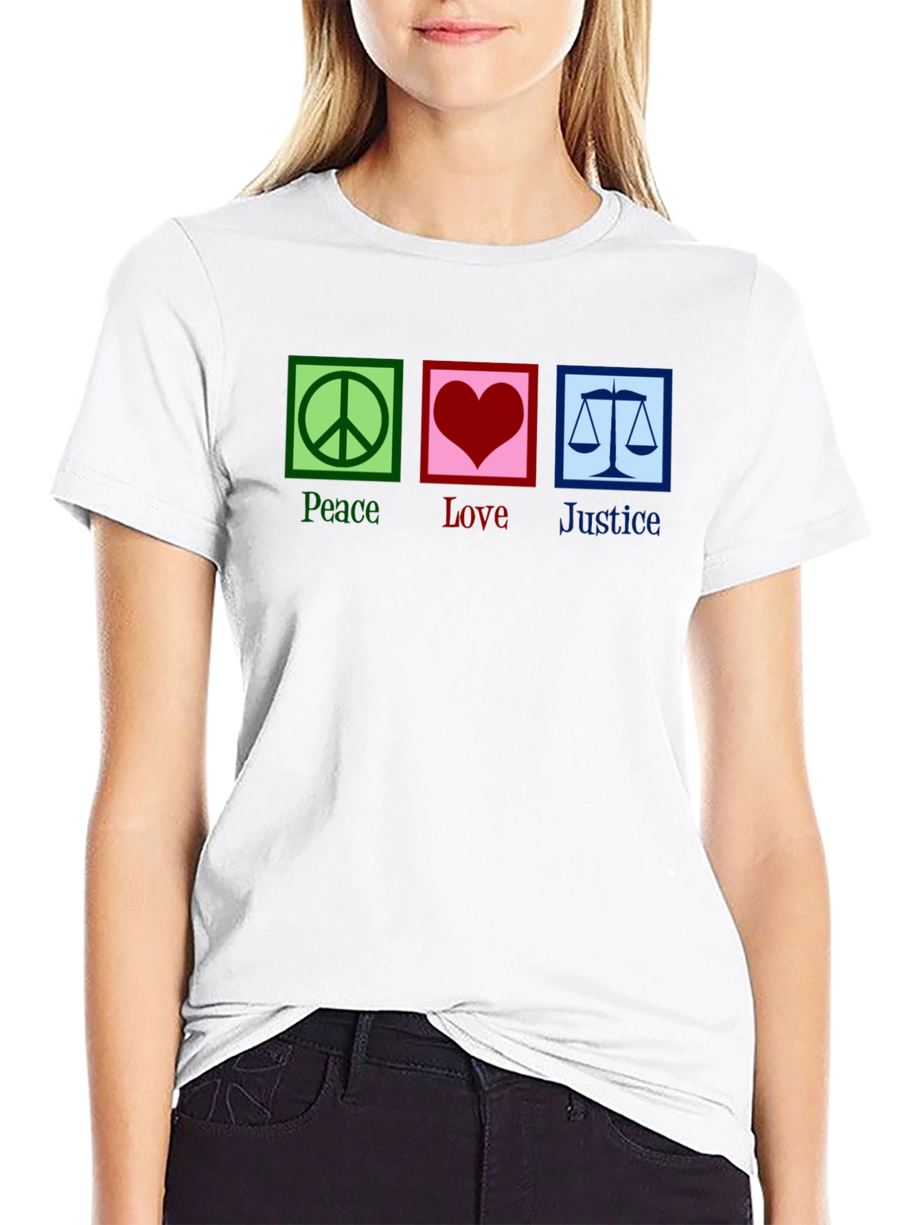 Peace Love Justice Graphic T-Shirt