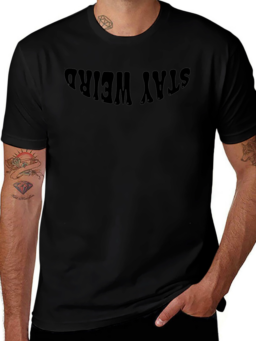 Stay Weird Black T-Shirt
