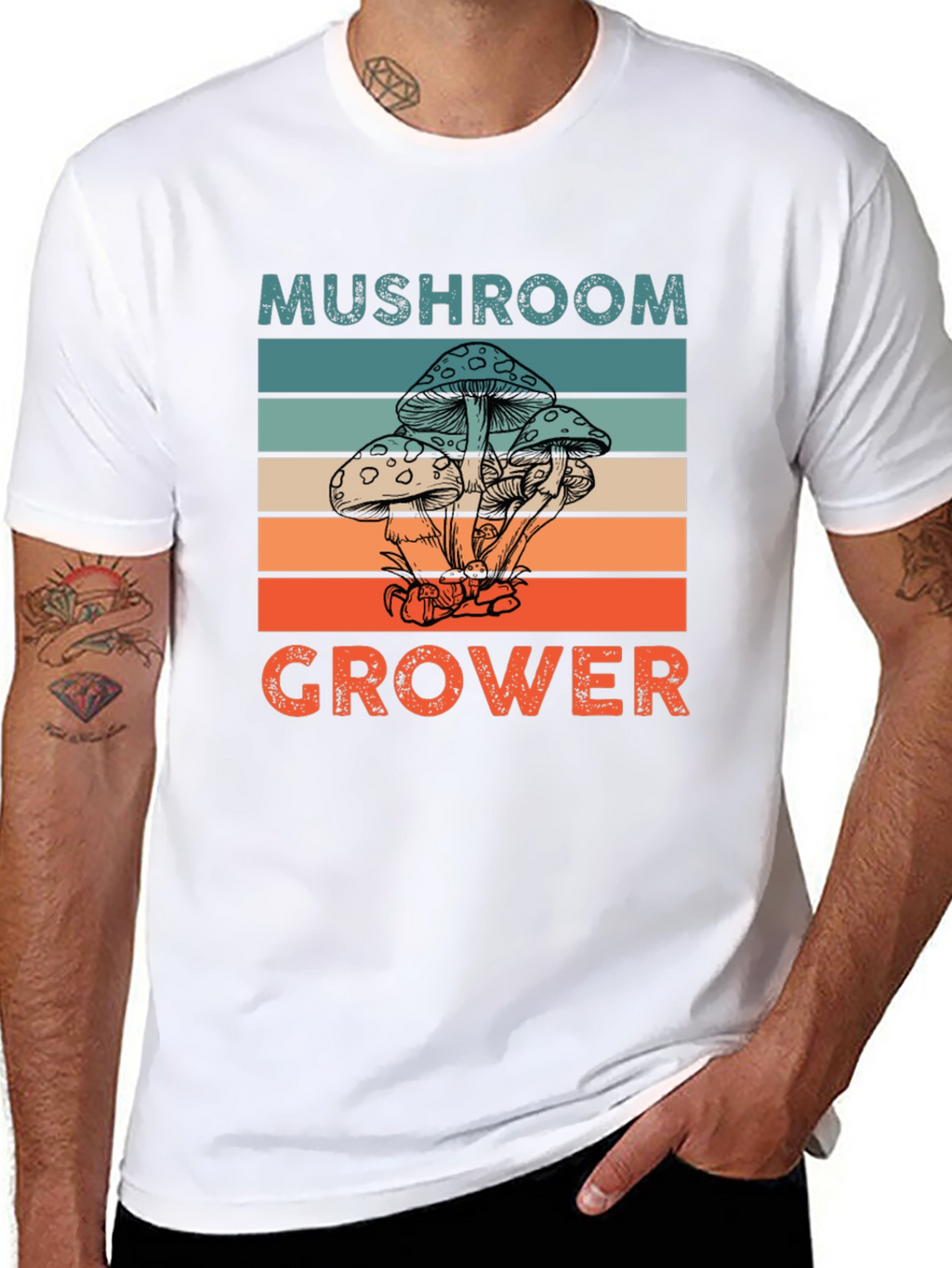 Mushroom Grower Graphic Tee Retro Style
