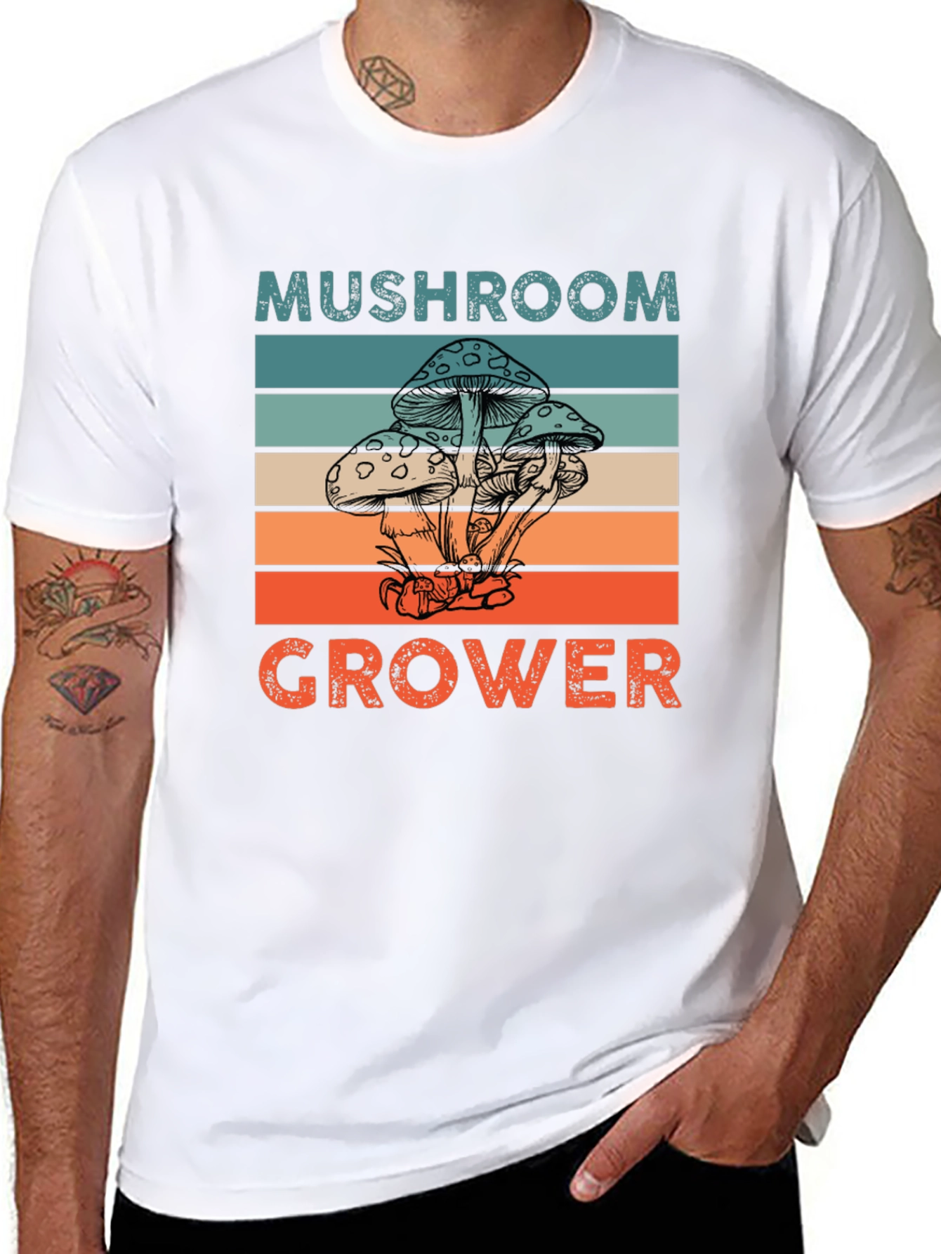 Mushroom Grower Graphic Tee Retro Style