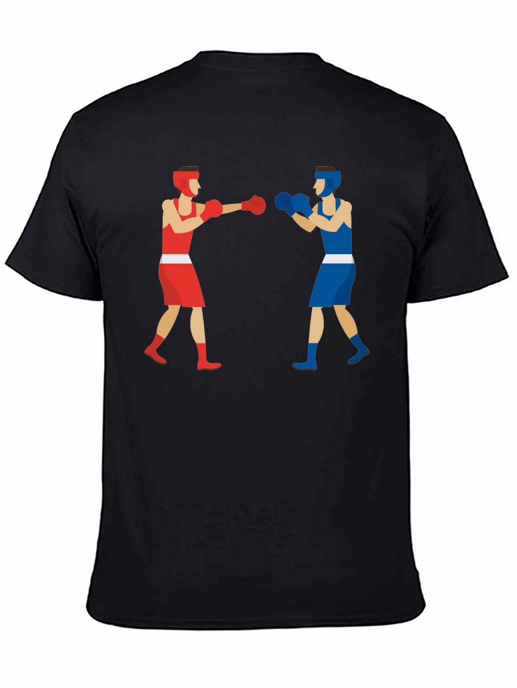 Boxing Match Graphic Tee - Black Cotton