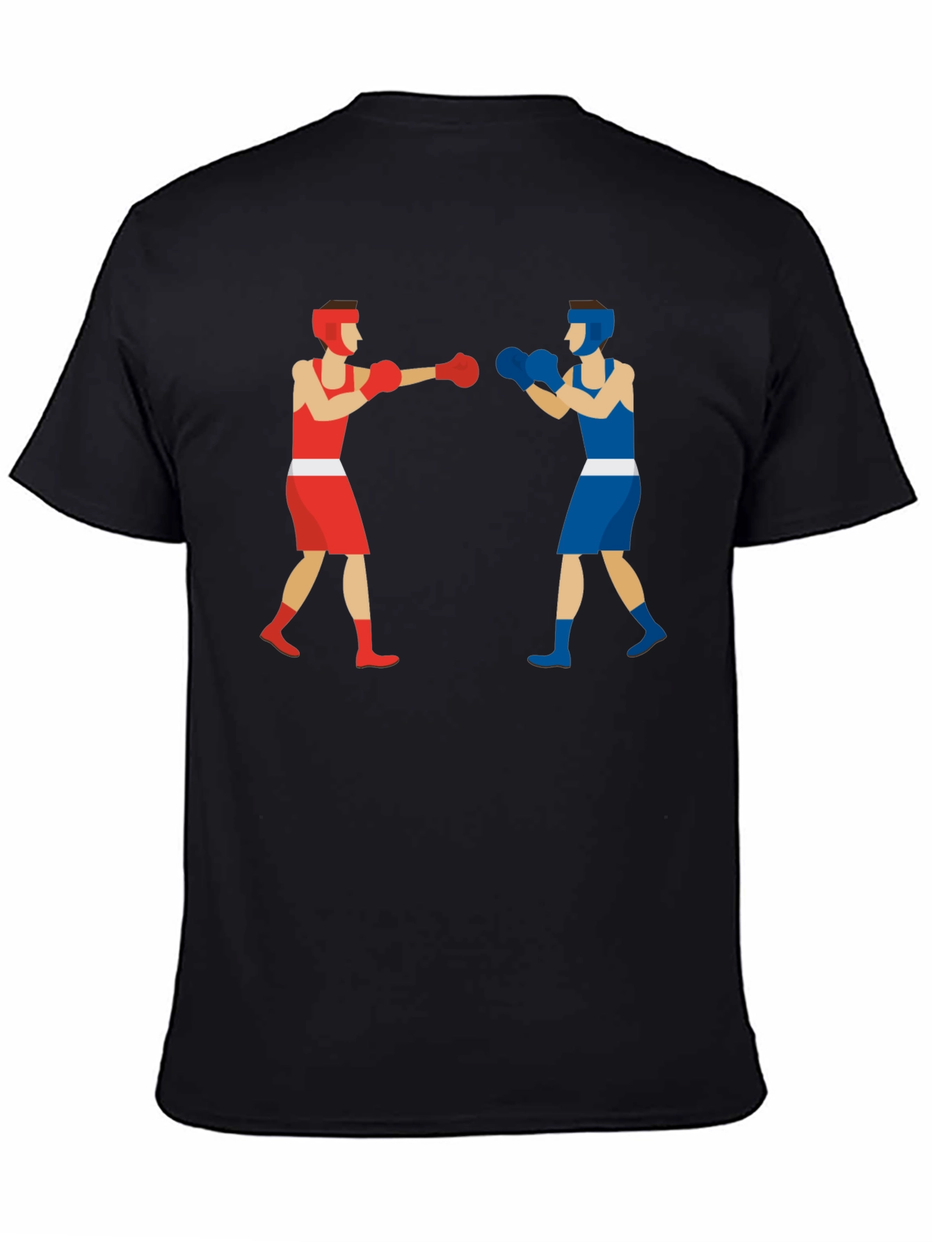 Boxing Match Graphic Tee - Black Cotton