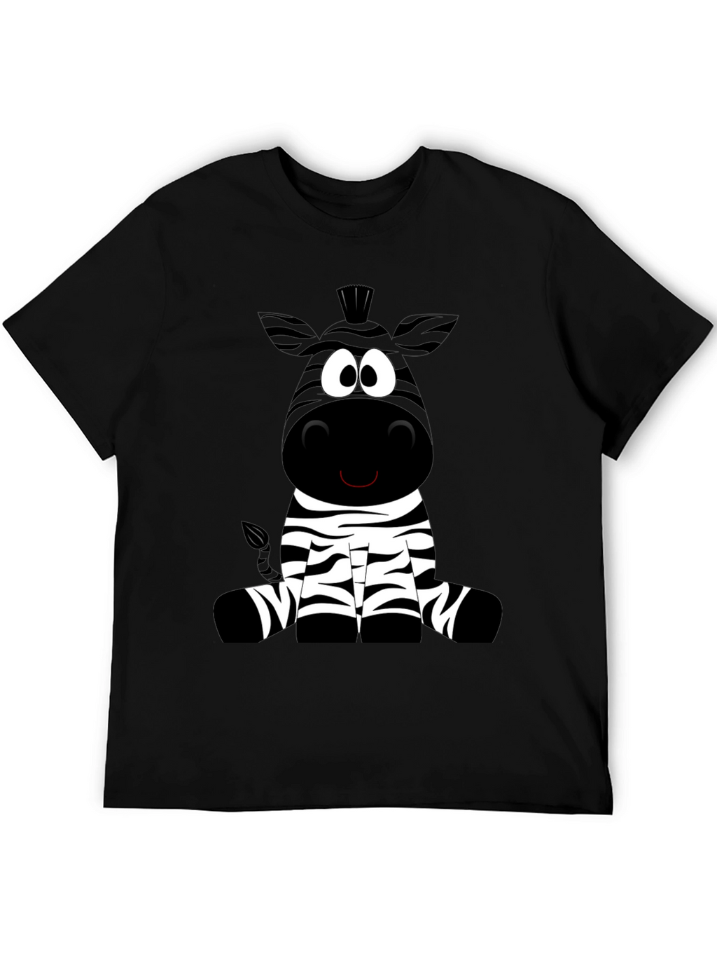 Cartoon Zebra Graphic Tee - Soft Cotton Blend Shirt