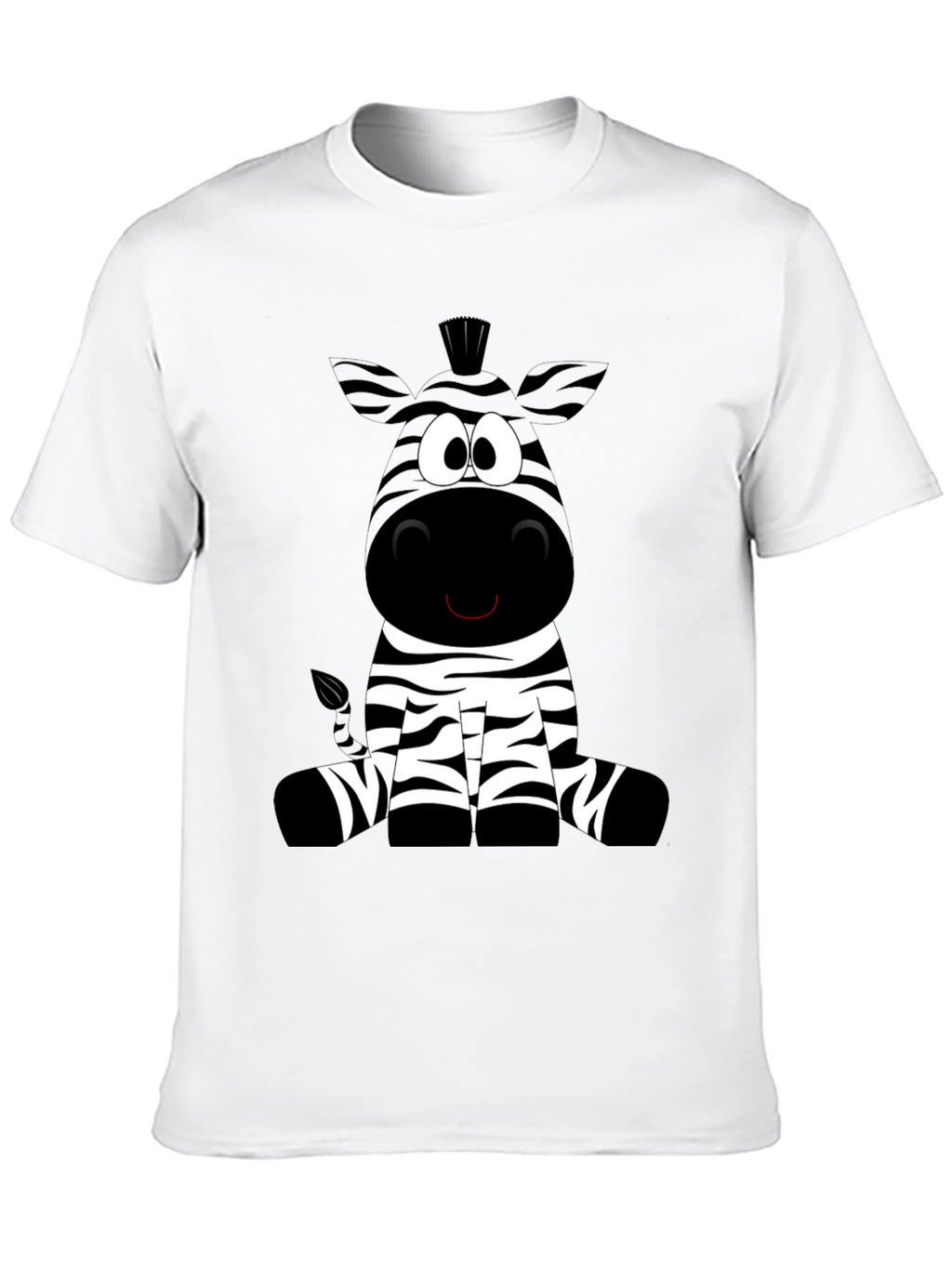 Cartoon Zebra Graphic Tee - Soft Cotton Blend Shirt