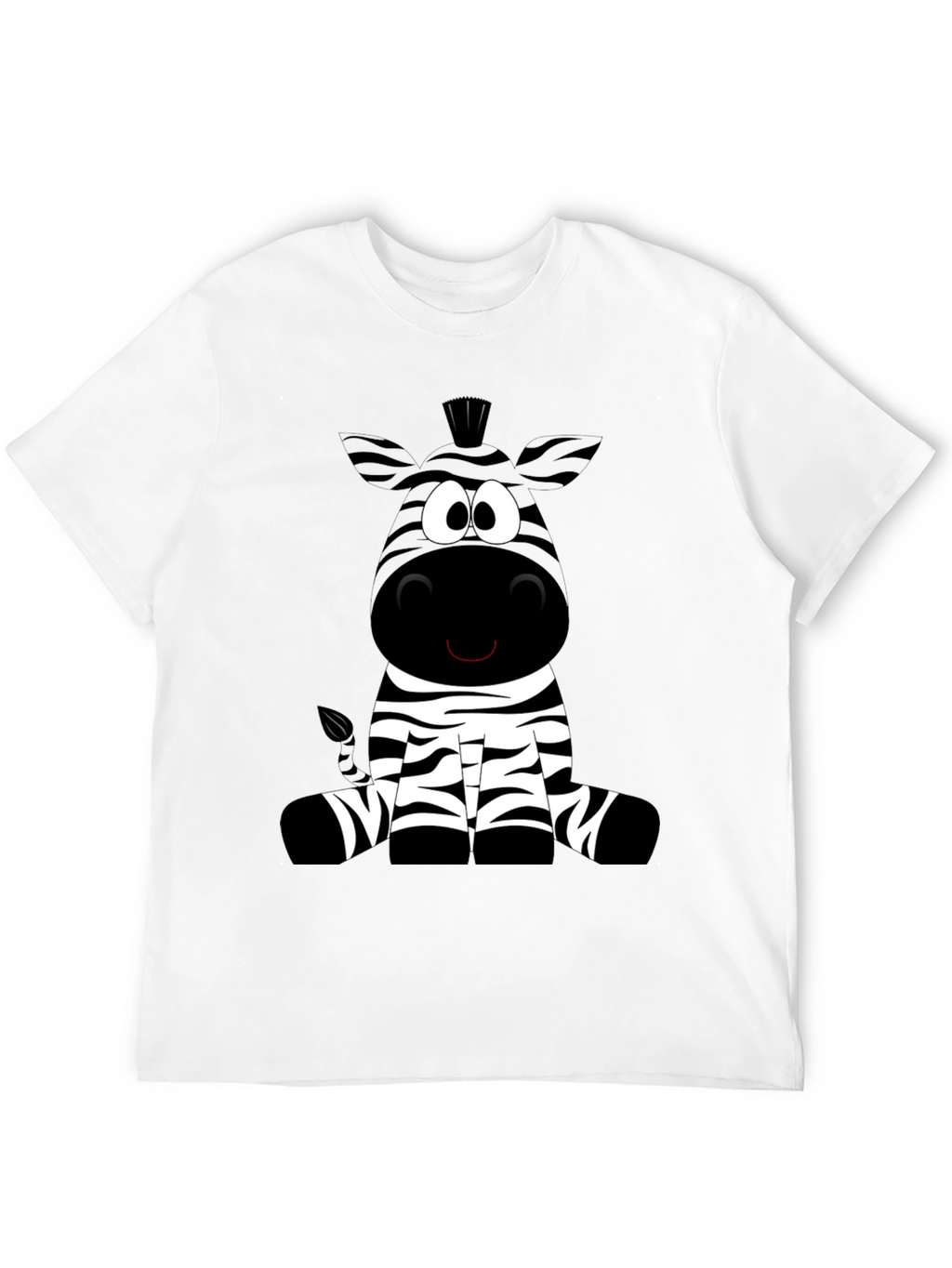Cartoon Zebra Graphic Tee - Soft Cotton Blend Shirt