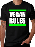 Vegan Rules Graphic Tee - Bold Statement Shirt