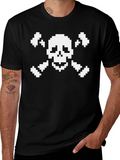 Pixel Skull T-Shirt - Black Graphic Tee