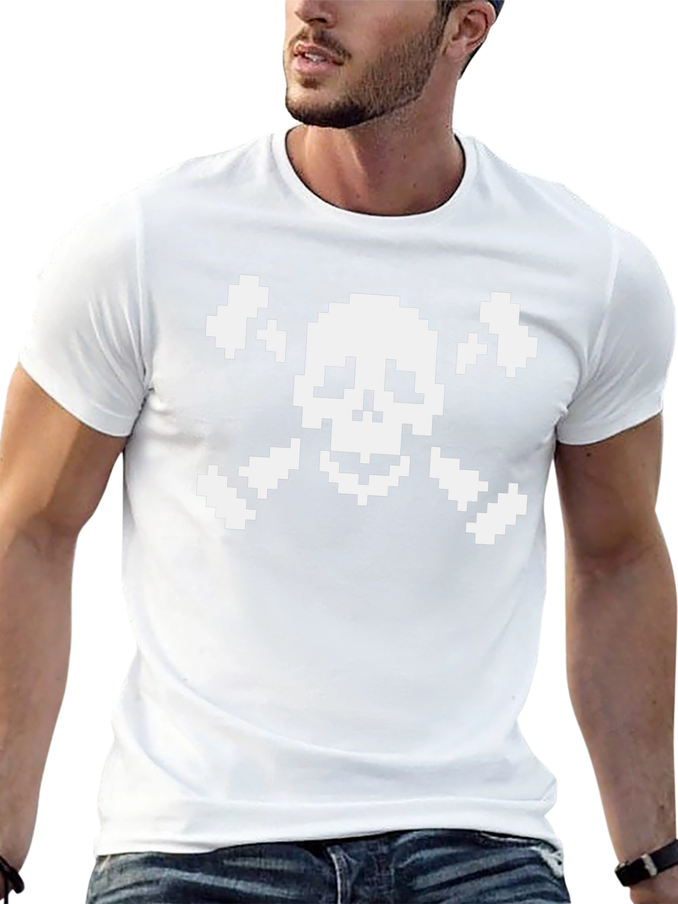 Pixel Skull T-Shirt - Black Graphic Tee