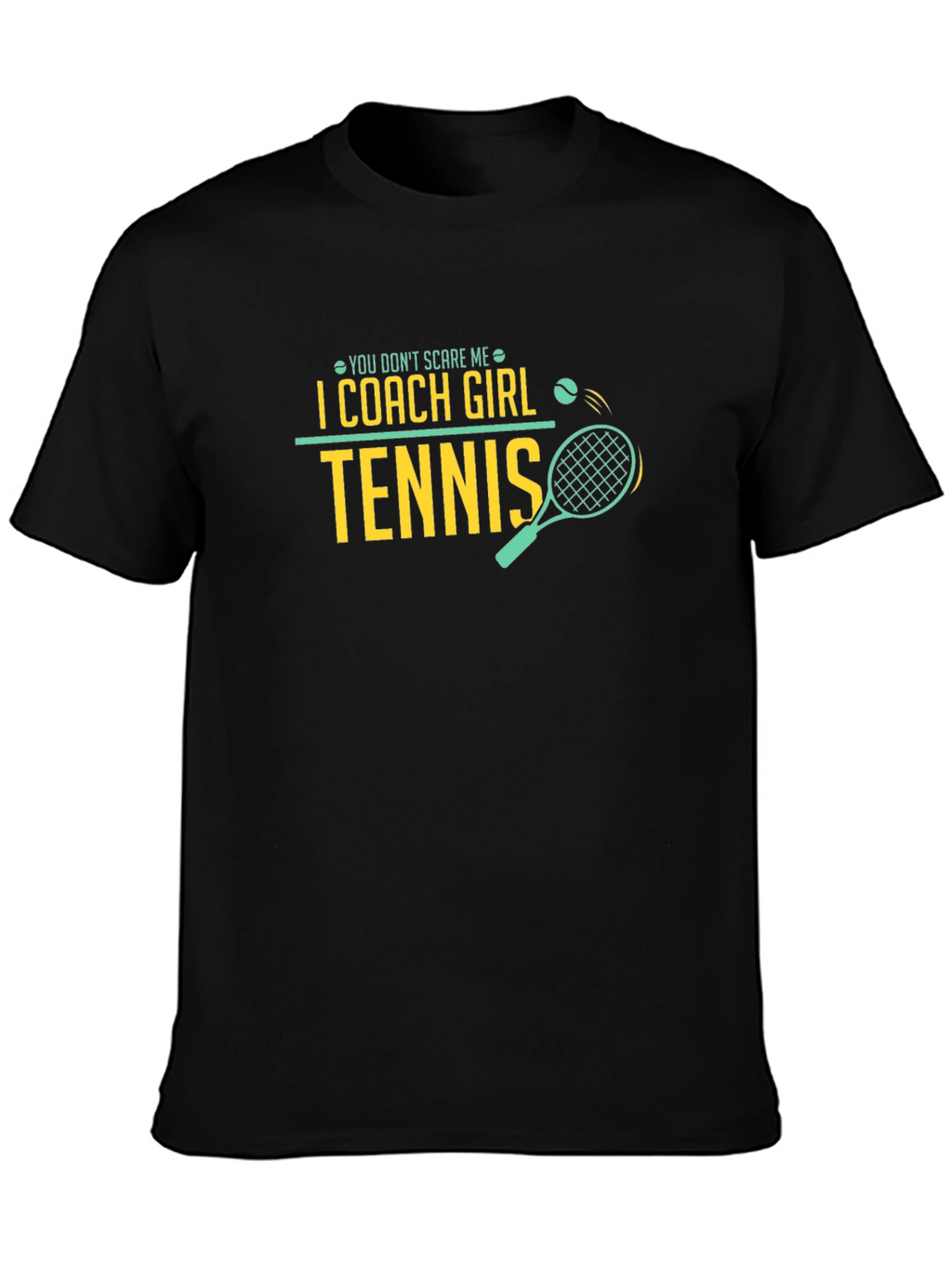 I Coach Girl Tennis Black T-Shirt