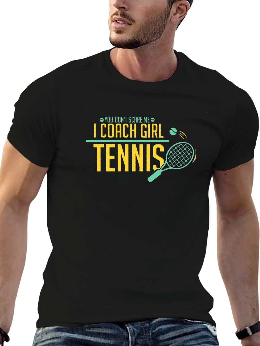 I Coach Girl Tennis Black T-Shirt