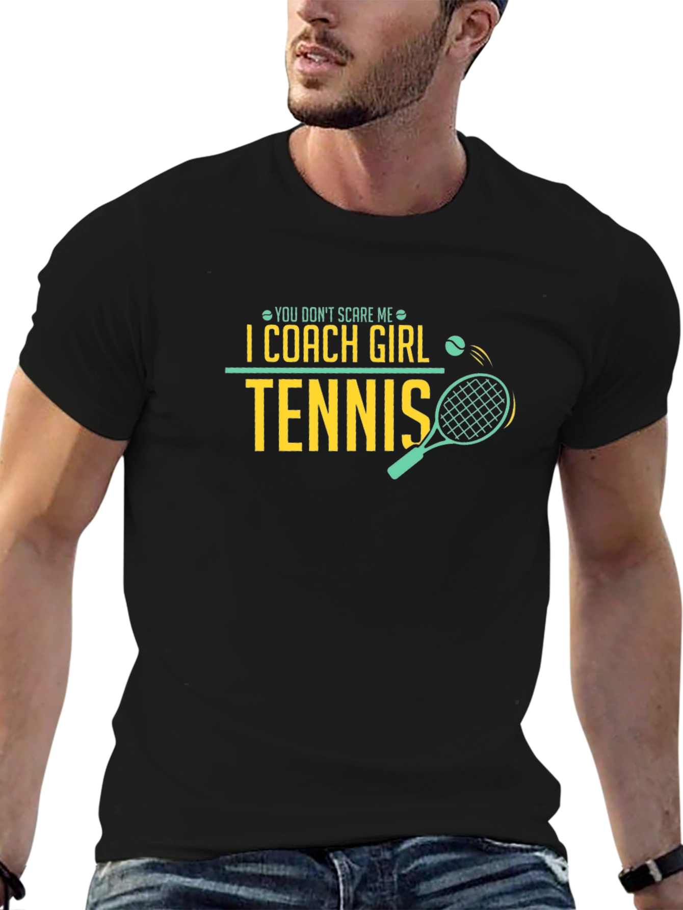 I Coach Girl Tennis Black T-Shirt