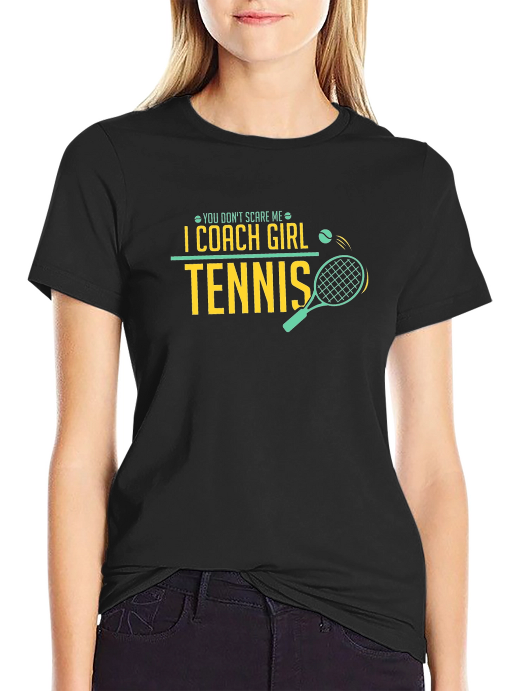 I Coach Girl Tennis Black T-Shirt