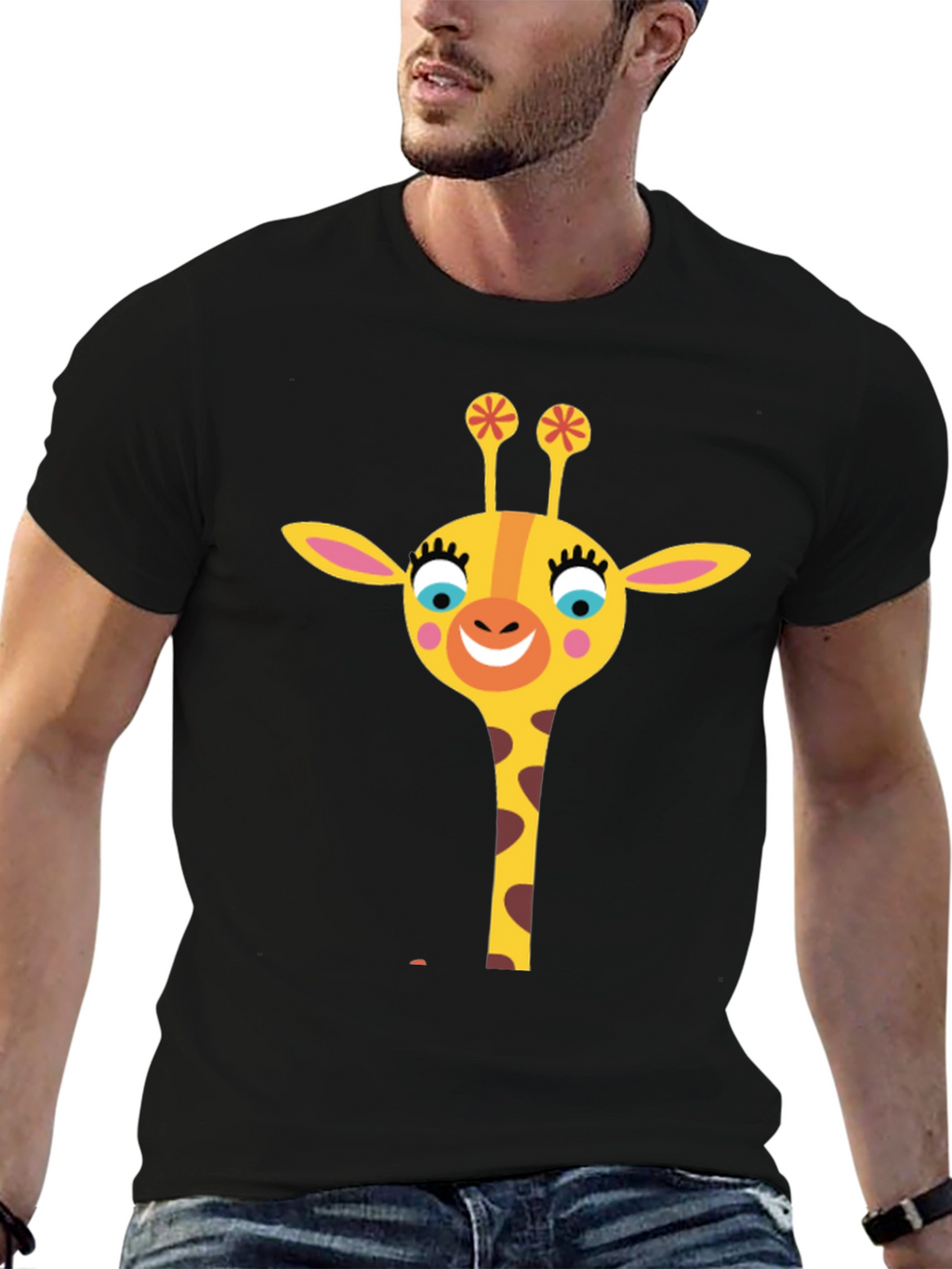 Giraffe Graphic Tee - Fun & Stylish Black T-Shirt