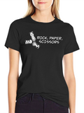 Rock Paper Scissors Cat Paw Print T-Shirt