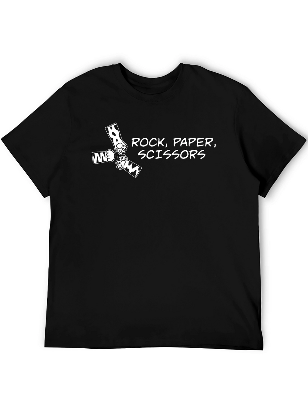 Rock Paper Scissors Cat Paw Print T-Shirt