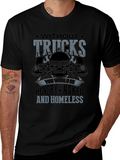 Without Trucks T-Shirt - Trucker Skull Design