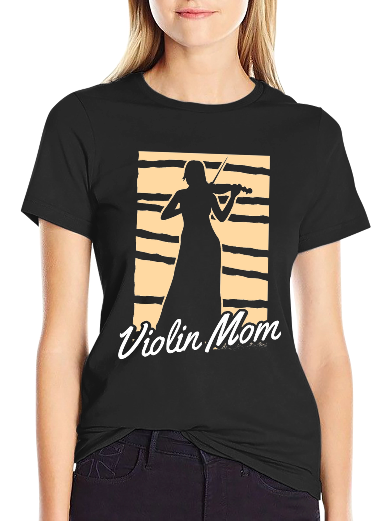 Violin Mom T-Shirt - Musician Silhouette Tee