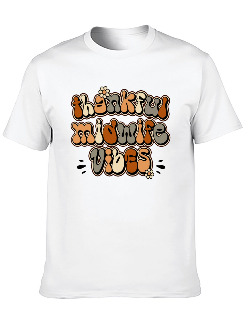 Thankful Midwife Vibes Black T-Shirt