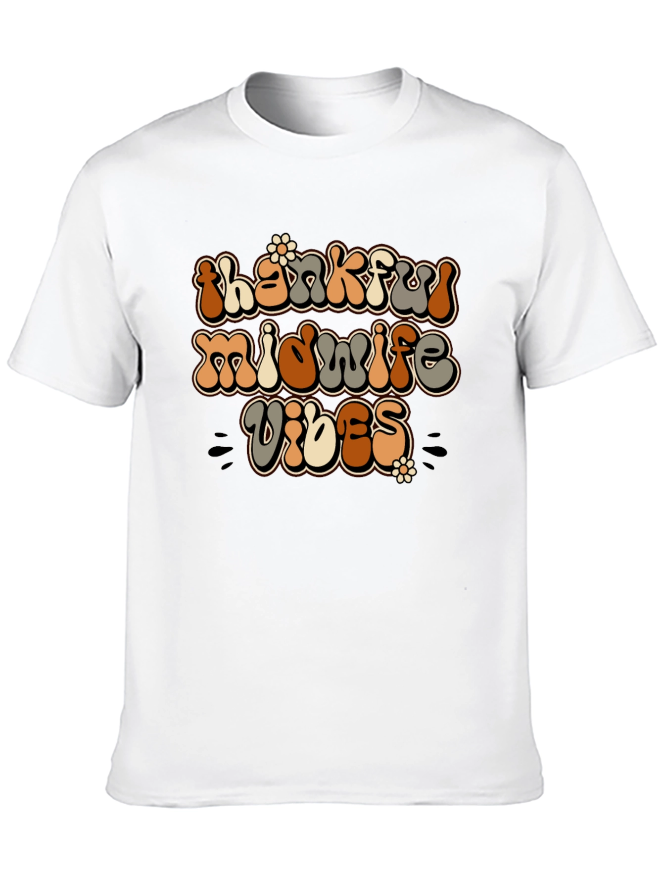 Thankful Midwife Vibes Black T-Shirt