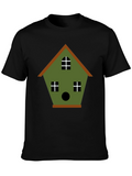 Birdhouse Graphic Tee - Olive Green Cotton Blend