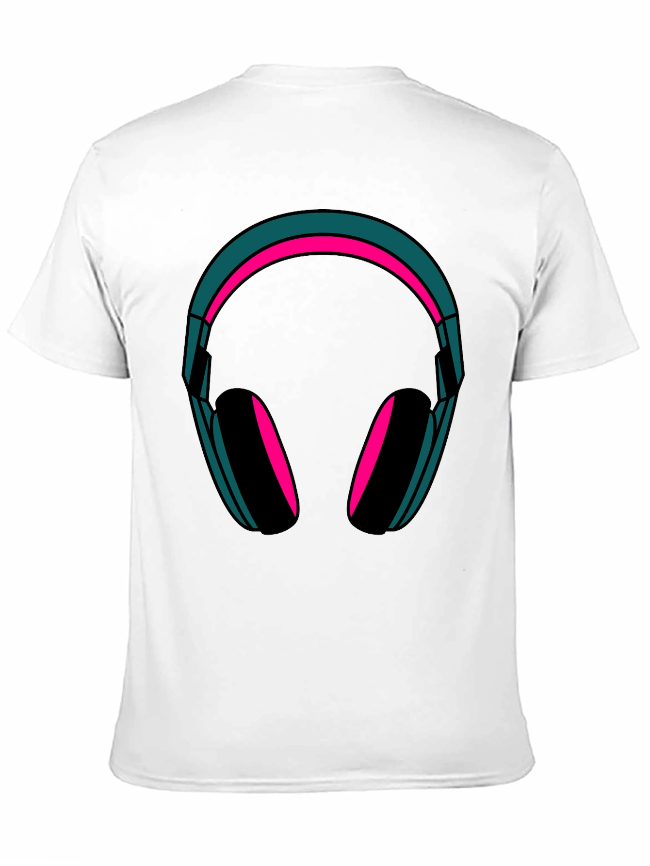 Headphones Graphic Tee - Trendy Black T-Shirt