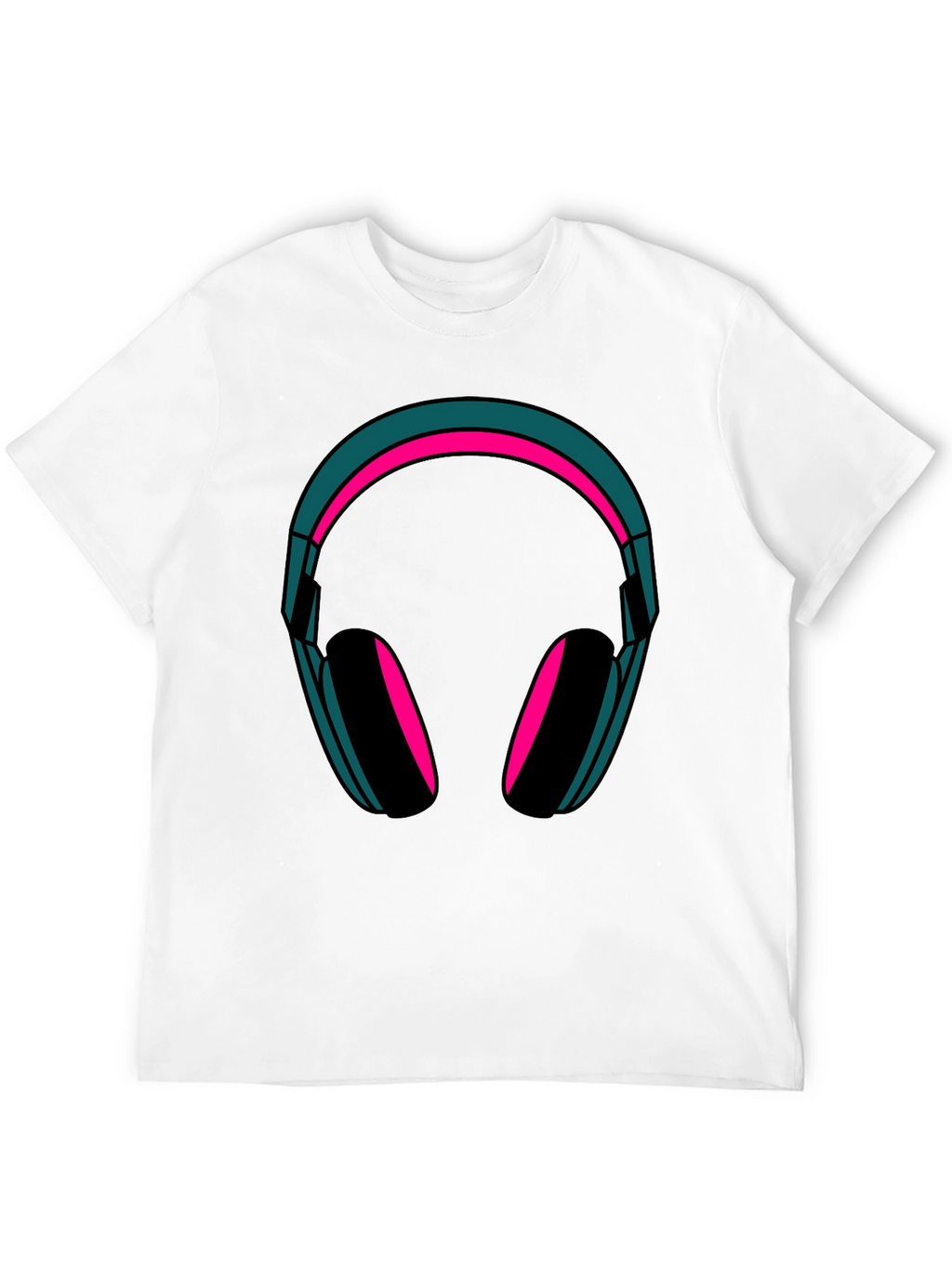 Headphones Graphic Tee - Trendy Black T-Shirt