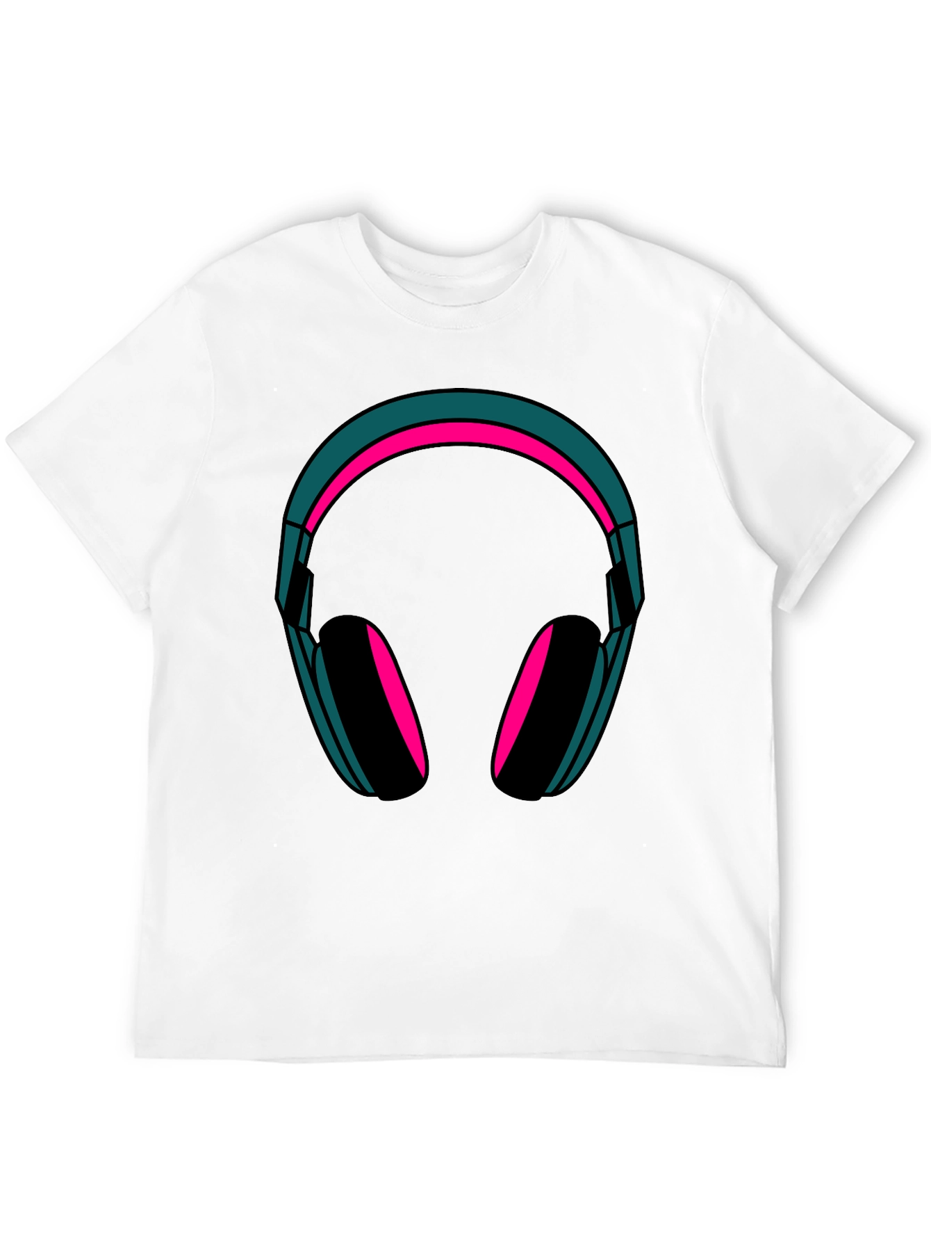 Headphones Graphic Tee - Trendy Black T-Shirt