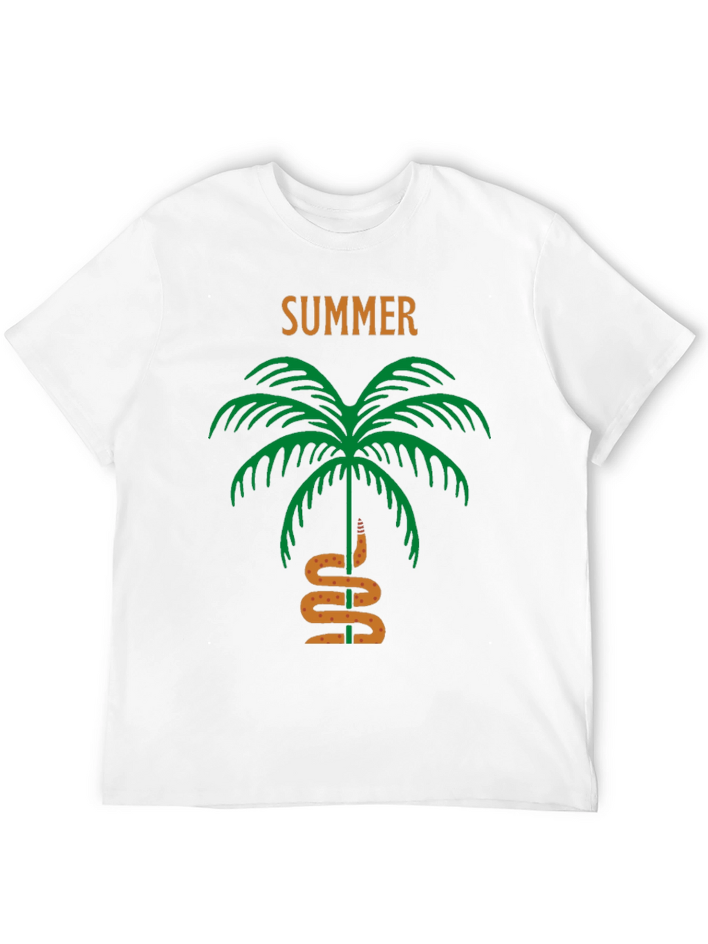 Summer Palm Tree & Snake Black T-Shirt