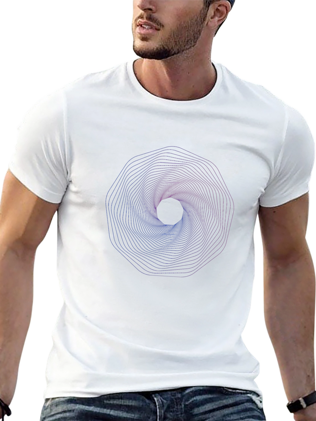 Geometric Vortex Graphic T-Shirt - Modern Style
