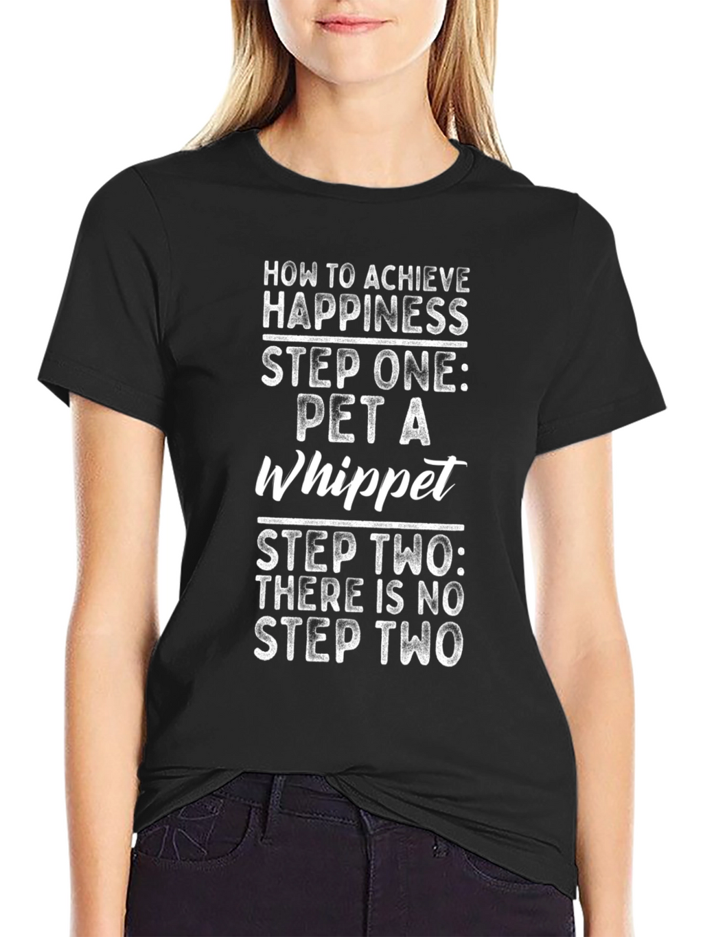 Funny Whippet T-Shirt: How to Achieve Happiness