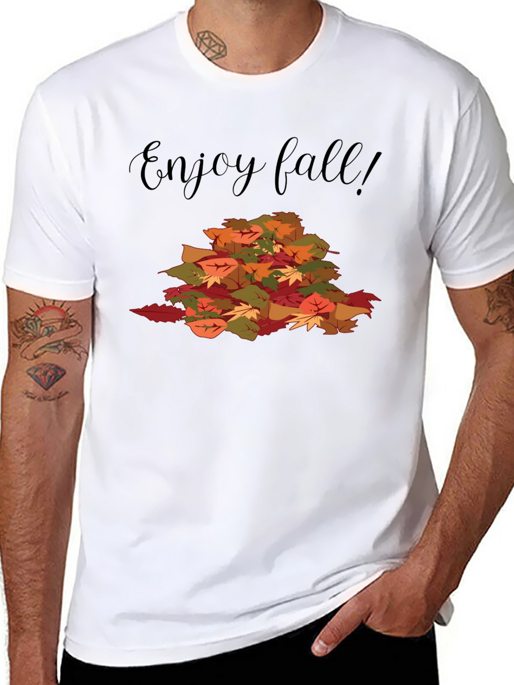 Enjoy Fall T-Shirt with Leaf Design