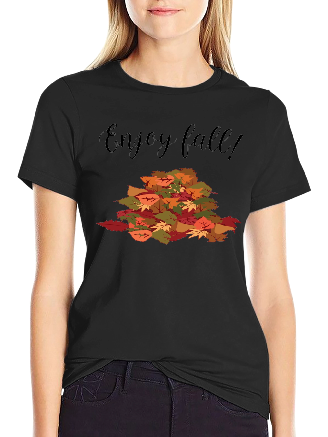 Enjoy Fall T-Shirt with Leaf Design