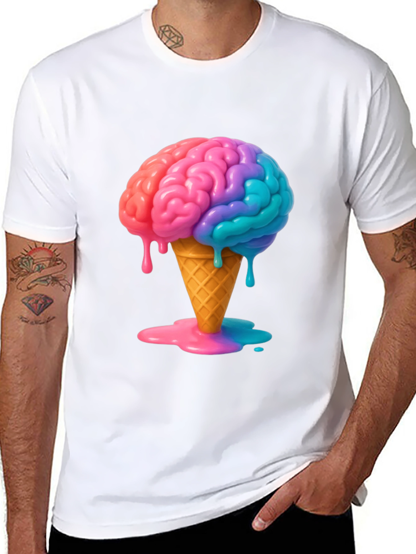 Brain Freeze T-Shirt - Quirky Ice Cream Brain Tee