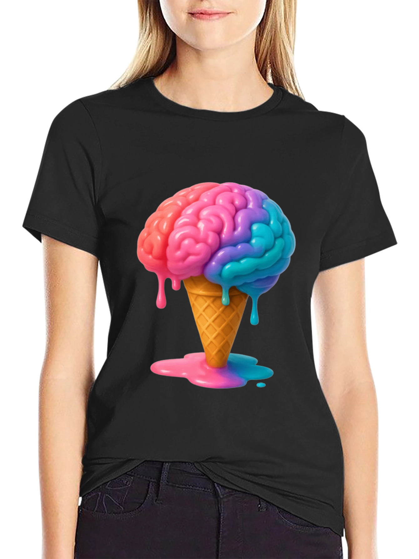 Brain Freeze T-Shirt - Quirky Ice Cream Brain Tee