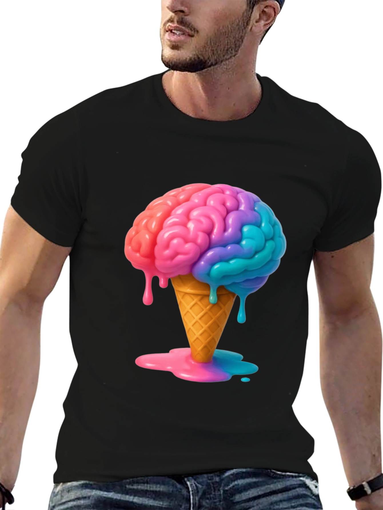 Brain Freeze T-Shirt - Quirky Ice Cream Brain Tee