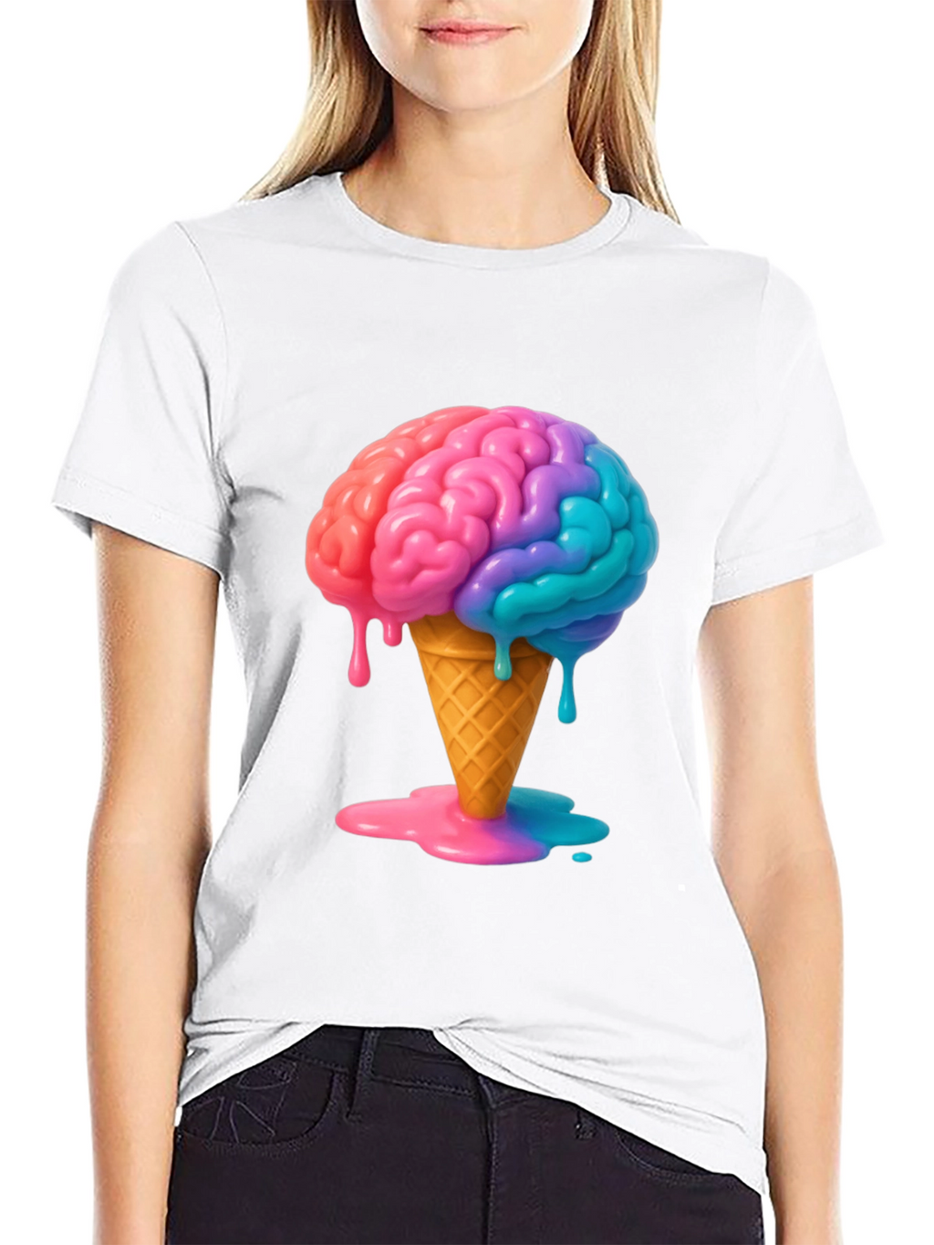 Brain Freeze T-Shirt - Quirky Ice Cream Brain Tee