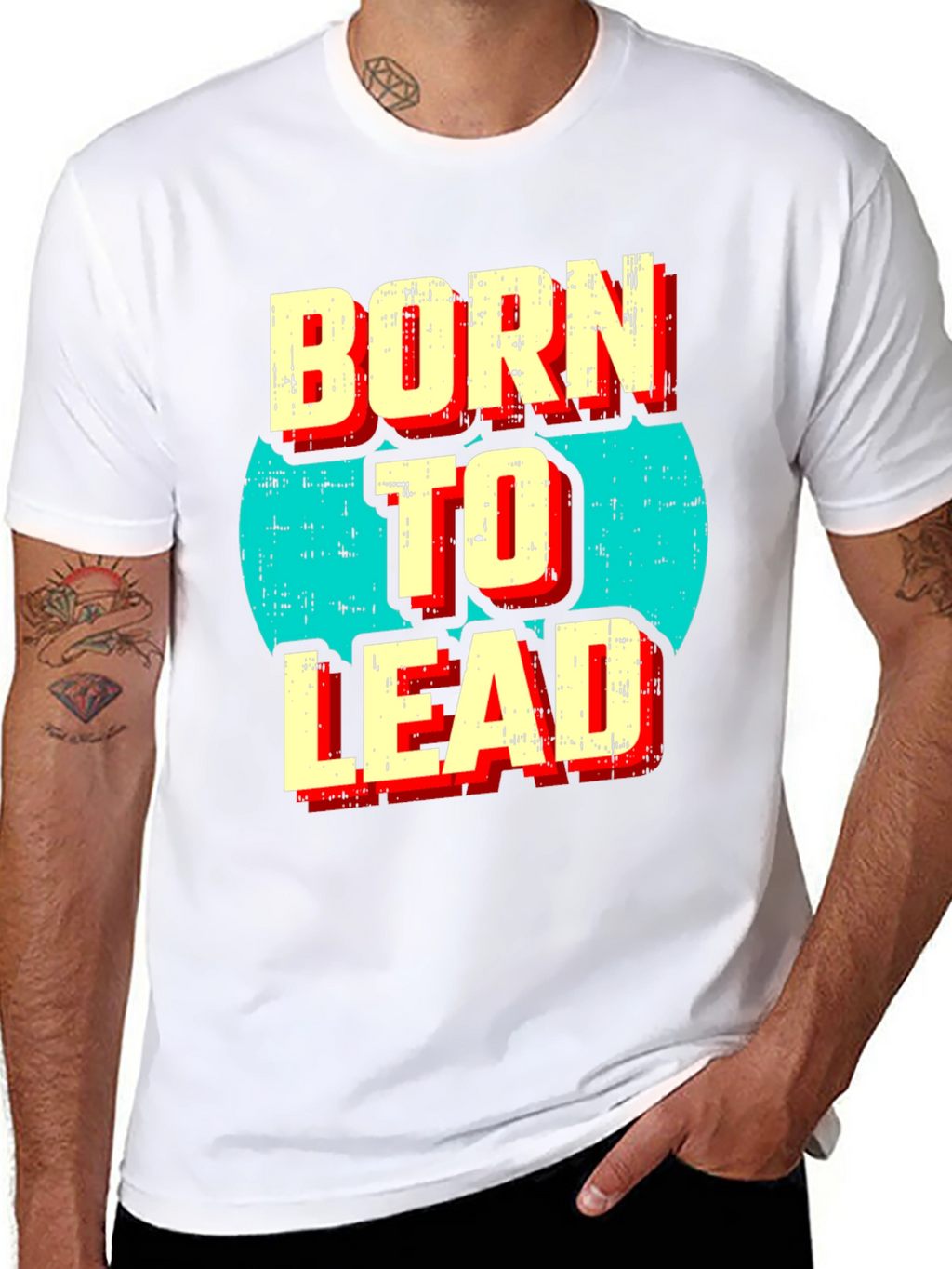 Born to Lead Graphic Print Black T-Shirt