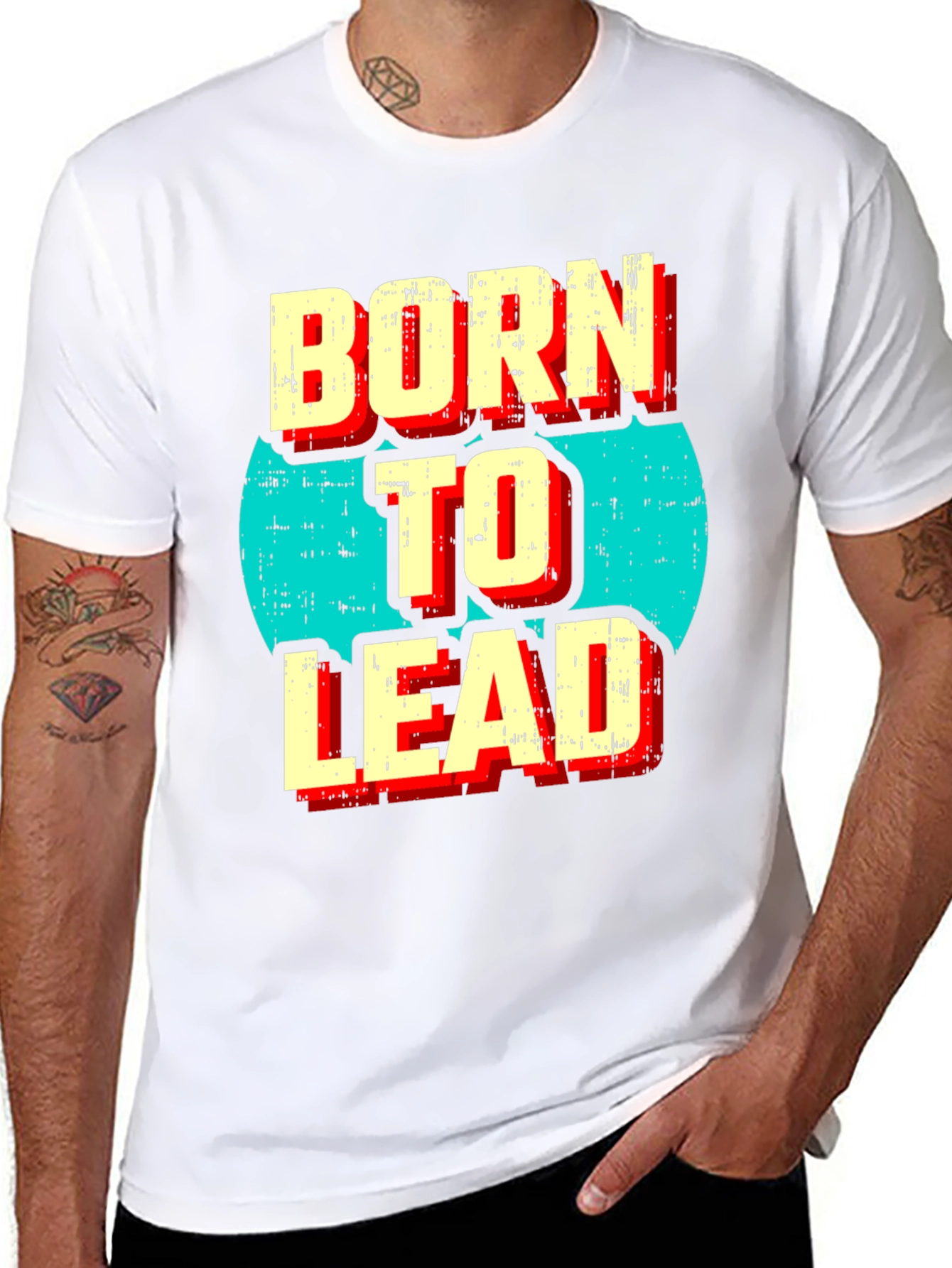 Born to Lead Graphic Print Black T-Shirt