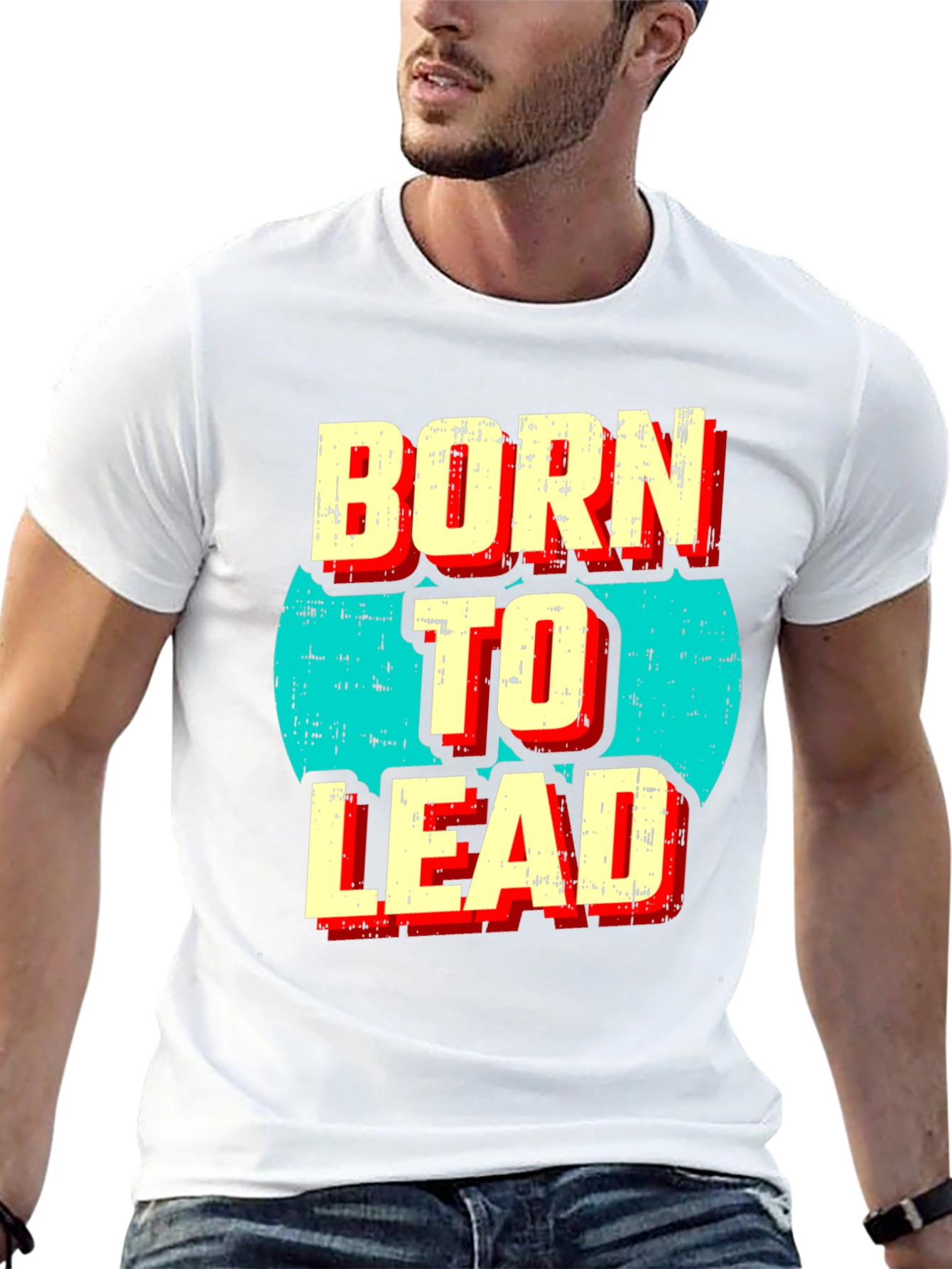 Born to Lead Graphic Print Black T-Shirt