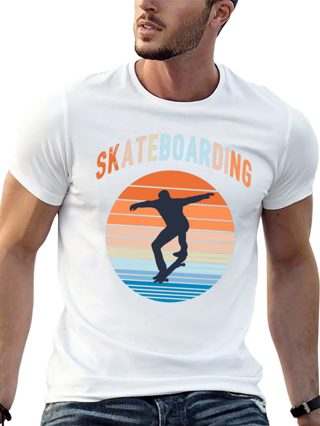 Skateboarding Sunset Graphic Tee