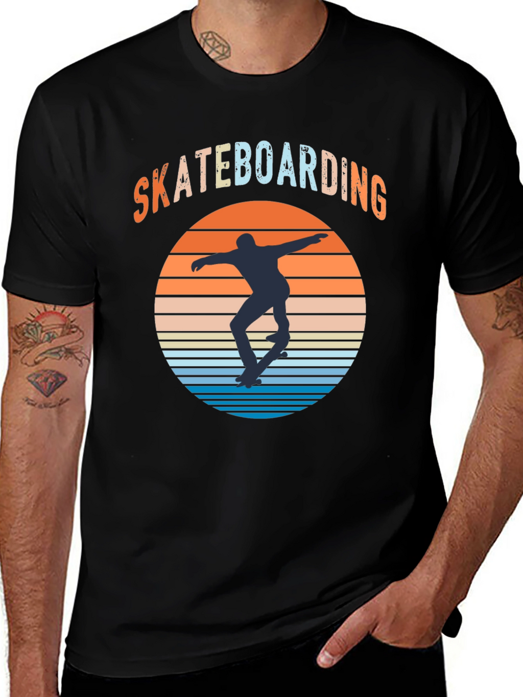 Skateboarding Sunset Graphic Tee