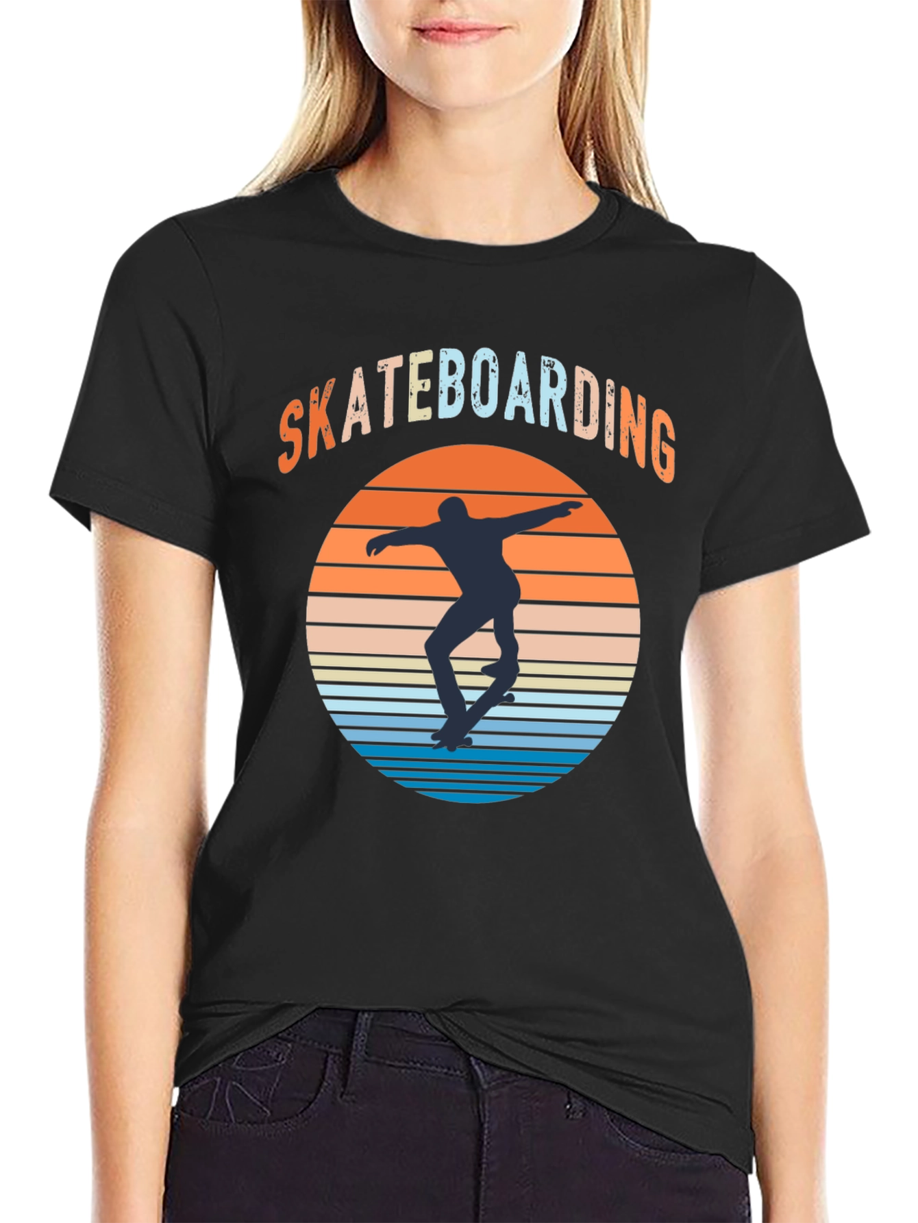 Skateboarding Sunset Graphic Tee