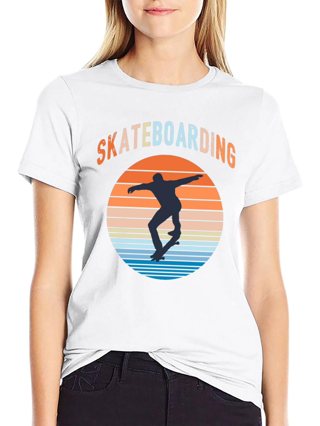 Skateboarding Sunset Graphic Tee