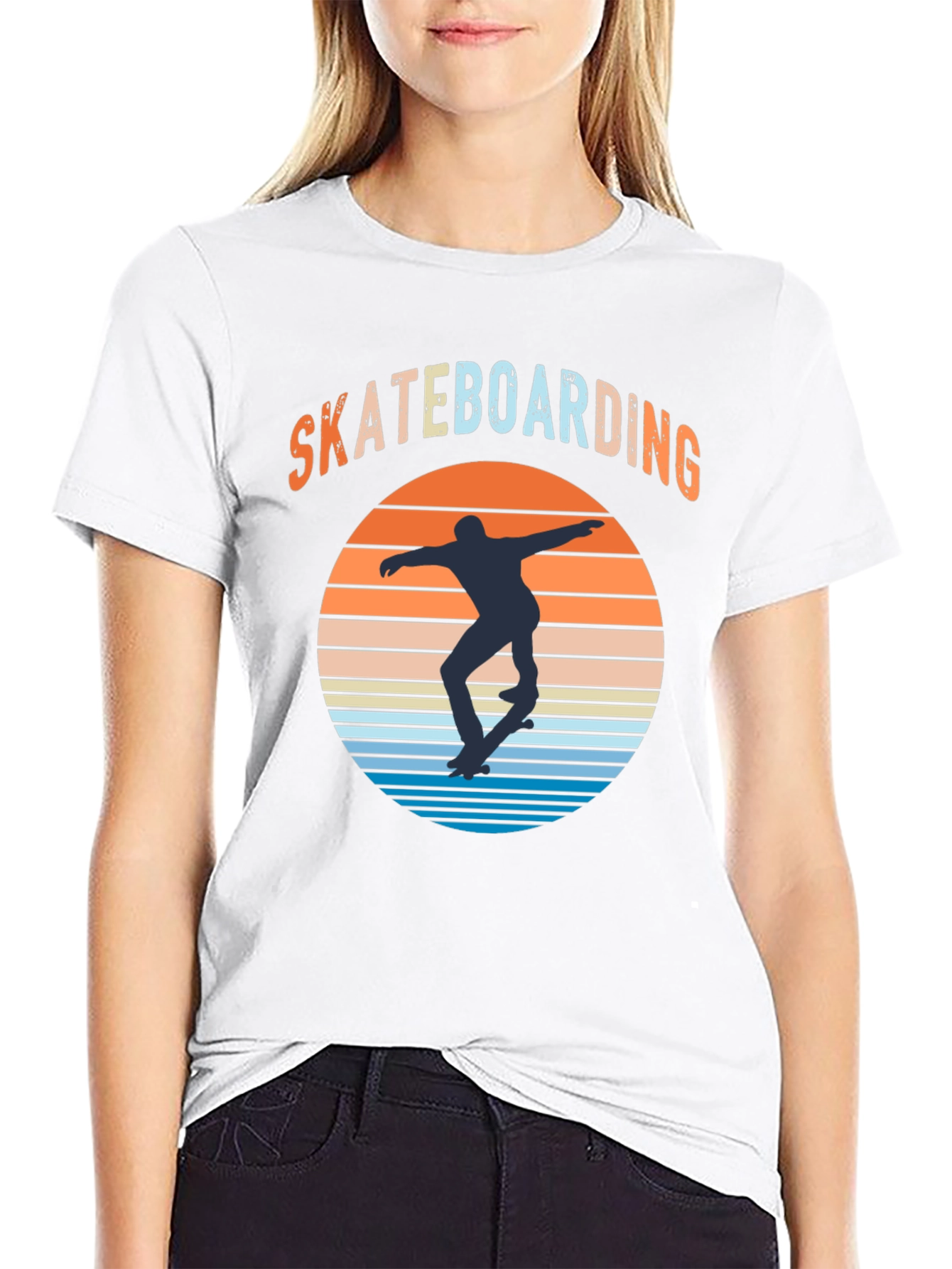 Skateboarding Sunset Graphic Tee